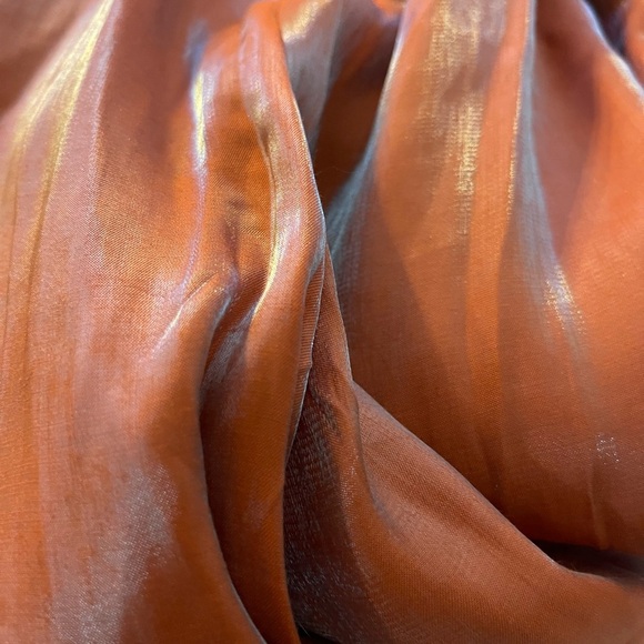 FREE PEOPLE - BTFL LIFE iridescent blue rust pink puff sleeve jumpsuit - Picture 5 of 7